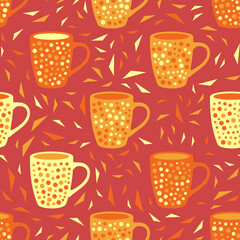 Seamless abstract pattern. Beautiful texture for textile or paper print. Vector illustration. Cute colorful background.