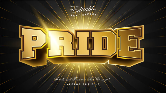3D Pride Gold Text Effect