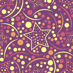 Seamless abstract pattern. Beautiful texture for textile or paper print. Vector illustration. Cute colorful background.