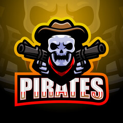 Pirate skull esport mascot logo design