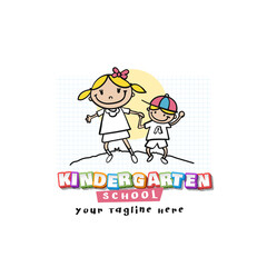 Obraz premium Kindergarten School Logo