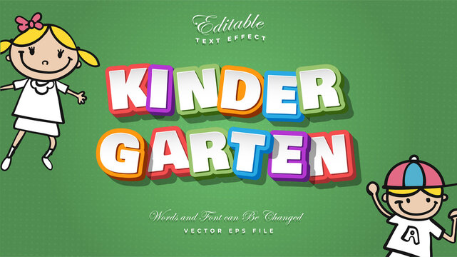 Colorful Kindergarten Cartoon Text Effect