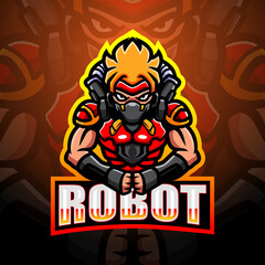 Robot mascot esport logo design