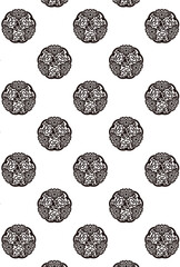 平安有職文様_瑞草丸（ずいそうのまる）_壁紙・白黒