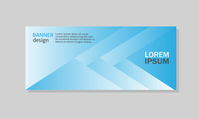 White blue gradient abstract geometric banner design template. Vector illustration