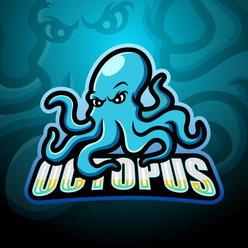Octopus mascot esport logo design