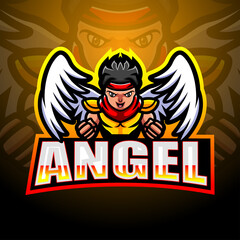 Angel mascot esport logo design