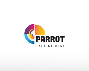 Obraz premium parrot logo digital bird logo creative parrot logo