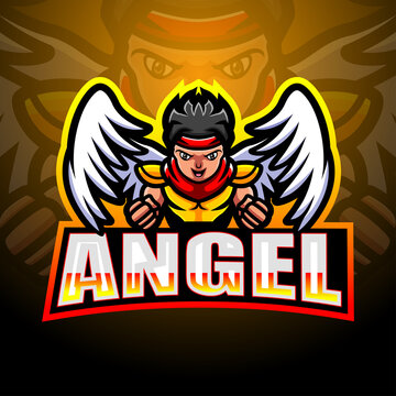 Angel mascot esport logo design