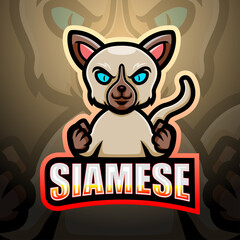 Siamese mascot esport logo design