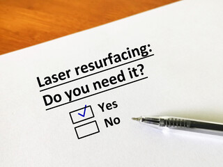 Obraz premium Questionnaire about dermatology