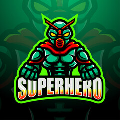 Superhero mascot esport logo design
