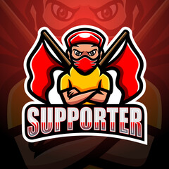 Soccer supporter mascot logo design