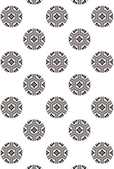 平安有職文様_亀甲唐花丸（きっこうからはなのまる）_壁紙・白黒