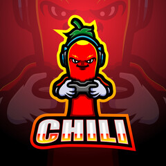 Chili gamer mascot esport logo design