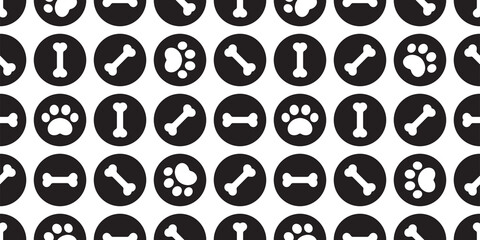 dog bone seamless pattern paw footprint polka dot french bulldog puppy vector pet cartoon repeat wallpaper tile background scarf isolated doodle illustration design