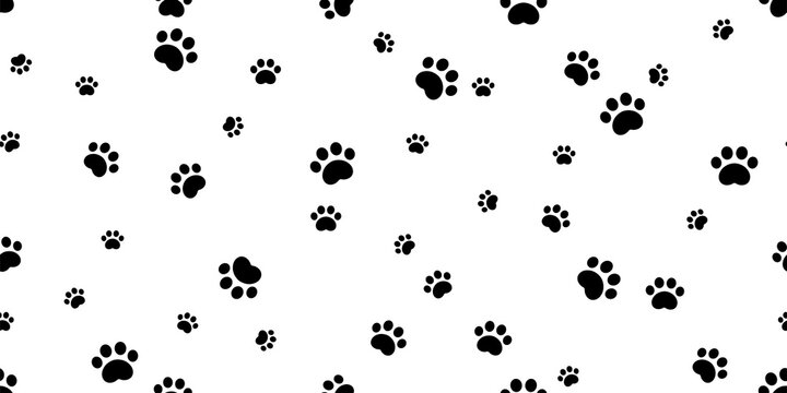 dog paw seamless pattern cat footprint bear vector french bulldog cartoon isolated tile background repeat wallpaper scarf doodle illustration design