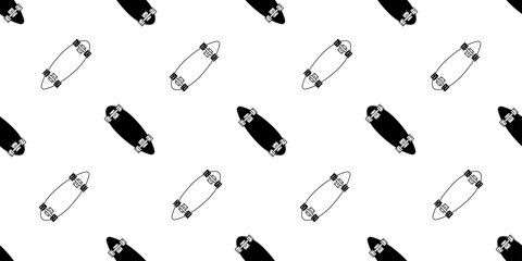 skateboard seamless pattern skating vector cruiser board extreme sport cartoon scarf isolated repeat wallpaper tile background illustration gift wrap paper white black design