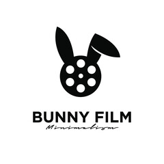 bunny film cinema camera logo icon design