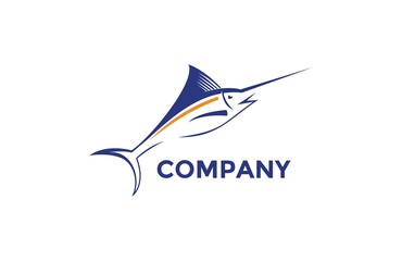 marlin fish logo template