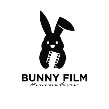 bunny film cinema camera logo icon design