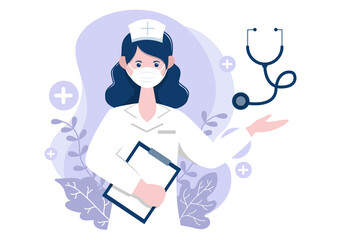 Thank You Doctor and Nurse, Illustration Pack of Thanksgiving To All Medical Assistants For Fighting with Coronavirus and Saving Lots of Lives