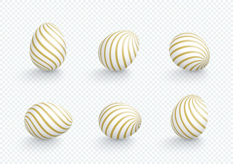 Easter Eggs Vector Element Angles Set 3d Isolated Stripes