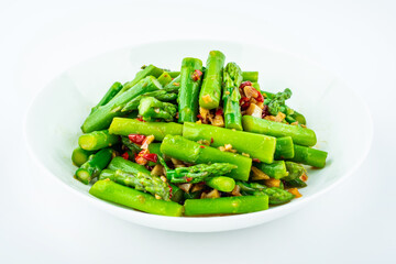 One dish of fried asparagus