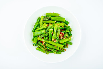 One dish of fried asparagus