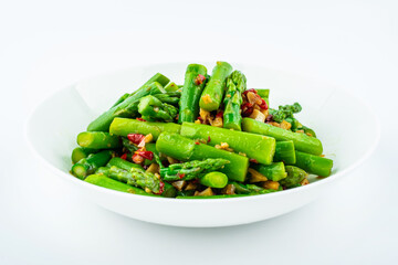 One dish of fried asparagus