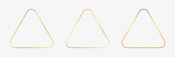 Gold glowing rounded triangle frame