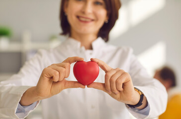 Cardiovascular disease awareness, aid and healthcare, preventive medicine concept. Heart symbol in...