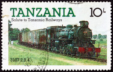 Postage stamp Tanzania 1985 Tanzania Railways Locomotive