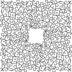 Vector frame made of swirls ornament. Simple doodle of a frame.