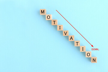 MOTIVATIONと書かれた文字ブロック―モチベーションダウンイメージ