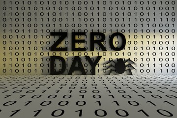 ZERO DAY concept text sunlight 3D illustration