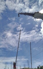 Transmission Stub Tower Installation Work for 275 kV in indonesia