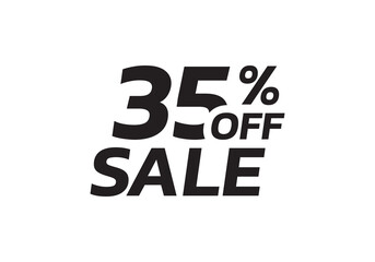 35 percent price off icon, label or tag for sale. Discount badge or sticker design. Vector illustration.
