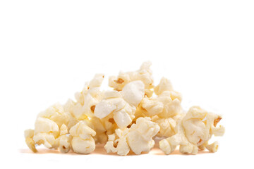 group of popcorn isolated on white background