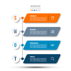 SWOT analysis business or marketing timeline infographic template.