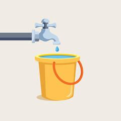 Water taps and buckets full of water © Grand Reignhart