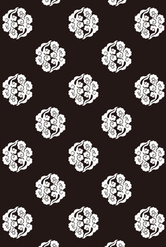 平安有職文様_雲丸（くものまる）_壁紙・白黒