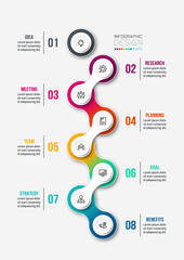 Timeline chart business infographic template.