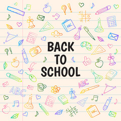 Hand draw back to school background