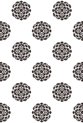 平安有職文様_蛮絵梅（ばんえのうめ）_壁紙・白黒