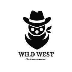 cowboy bandit western logo icon design