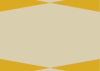 Composition of beige background with yellow triangle element at each corner