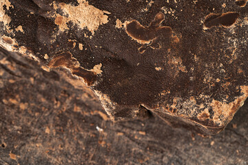 Pieces of natural dark chocolate close up