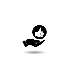 Thumb up icon with shadow