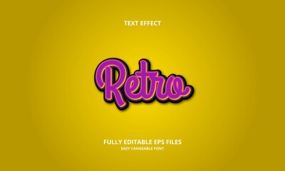 editable text effect - retro text style